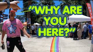 Hello Kitty 🐱 Man has a FIT when the Preacher shows up to PRIDE! 🌈