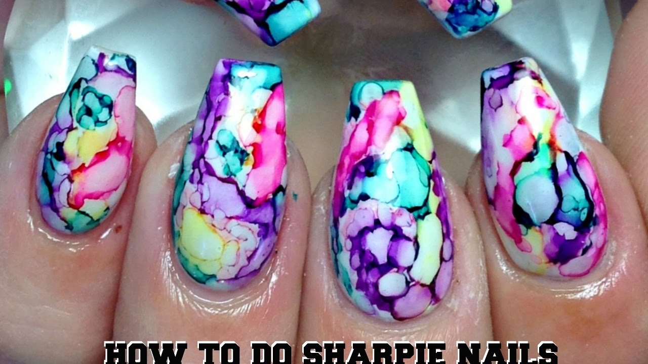 How To Do: Sharpie Marble Nails - Youtube