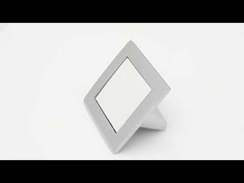 Ручка кнопка квадратна модерн, 32 mm "MADRID" Хром-Біла, видео 1