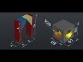 رسم شكل ثلاثي الابعاد في برنامج (AutoCAD 3D) عبارة عن (Box & Wedge & Cylinderr)