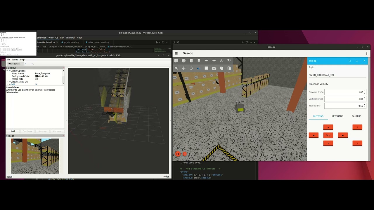 Depth map using Pointcloud for Navigation in Gazebo - YouTube