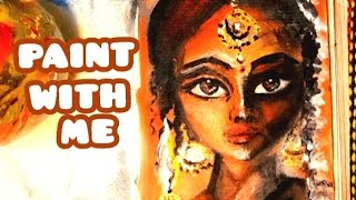 Easy woman watercolor painting | step-by-step process | gyansdoodles | art process