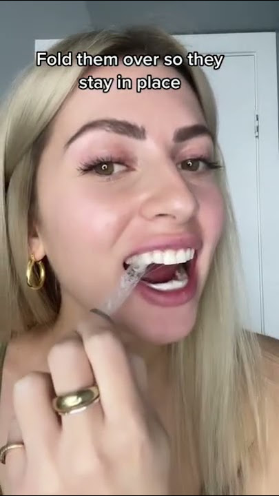 how to apply teeth whitening strips - Shop Auraglow on Amazon #teethwhitening ng #whiteningstrips