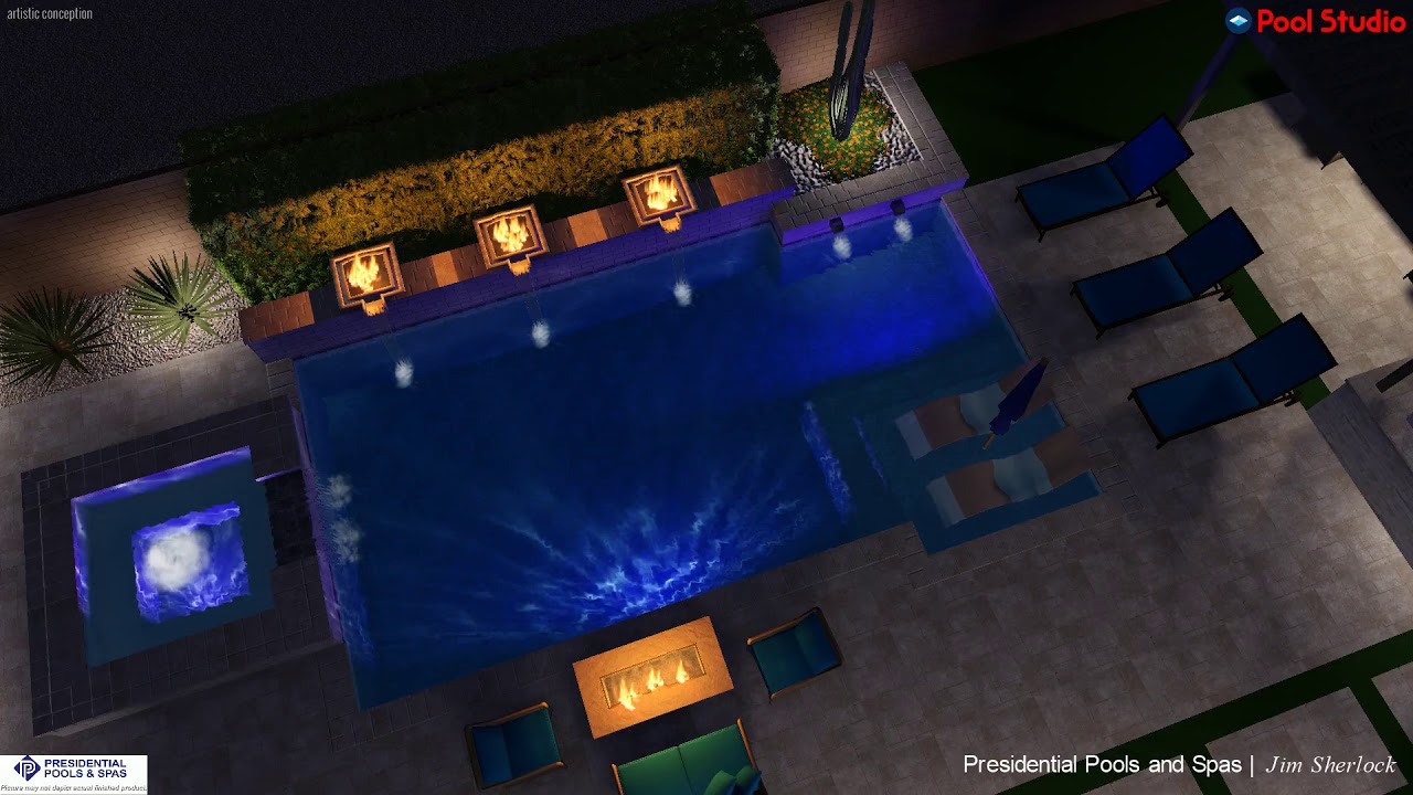 Richardson Backyard Design Concept by Jim Sherlock at Presidential Pools and Spas