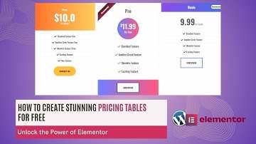 How to Create Cool Pricing Tables for Free | Unlock the Power of Elementor