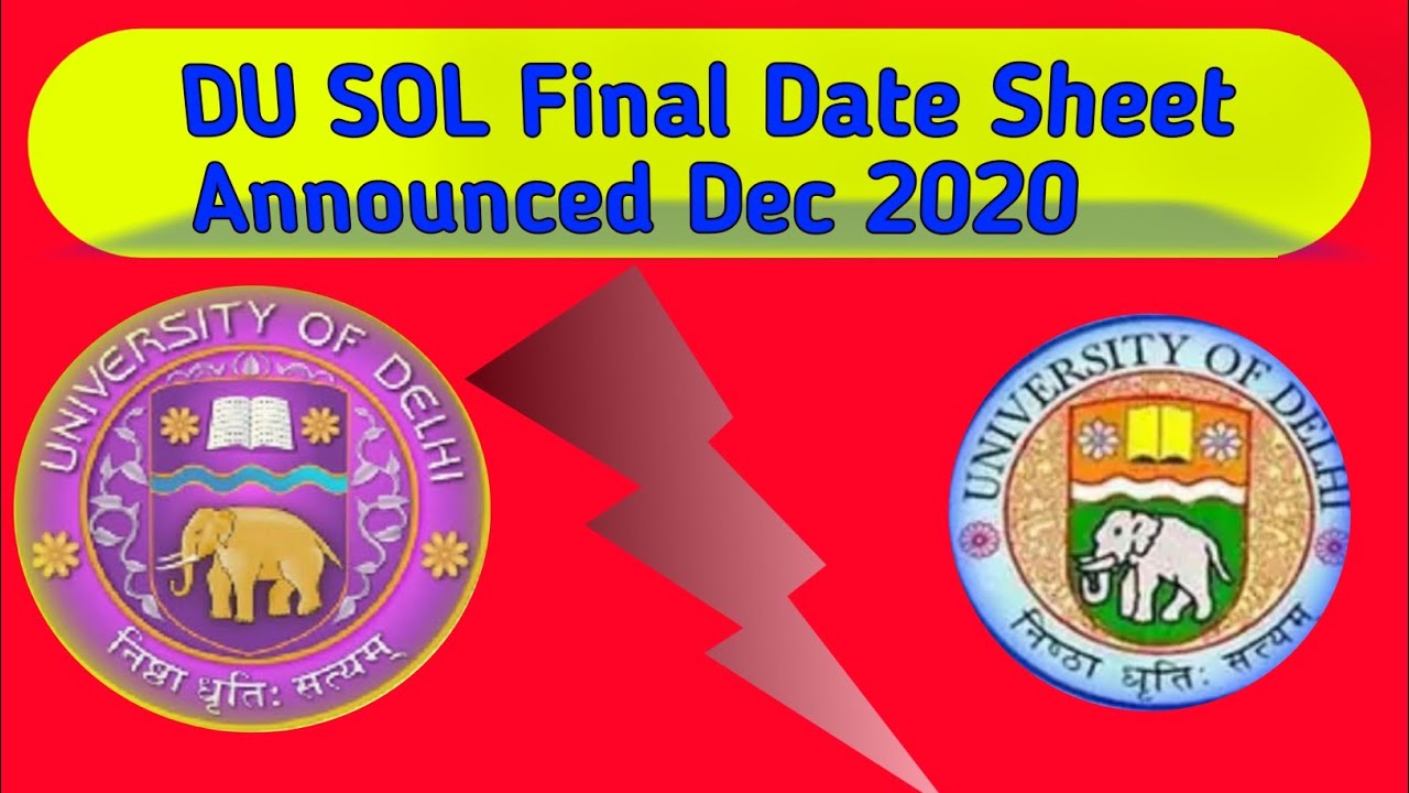 DU SOL Final Date Sheet Announced Dec 2020