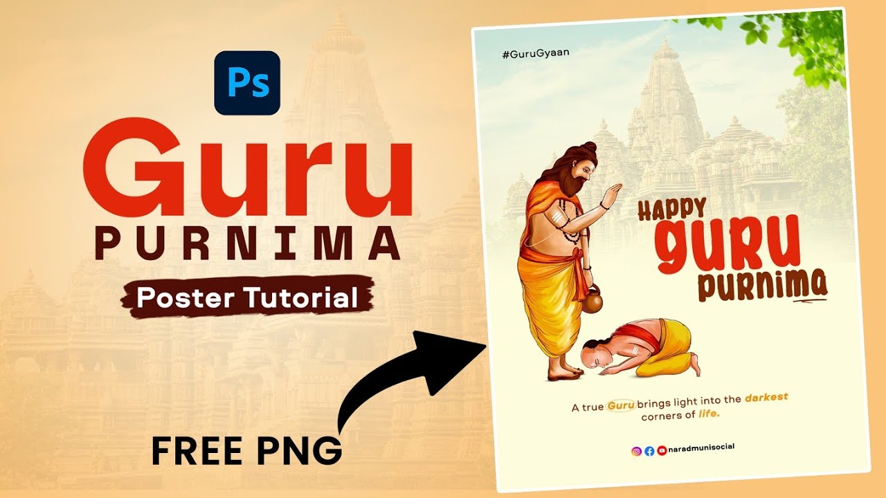 How to Make Guru Purnima Poster | Guru Purnima Poster Design in Photoshop | Happy Guru Purnima Post