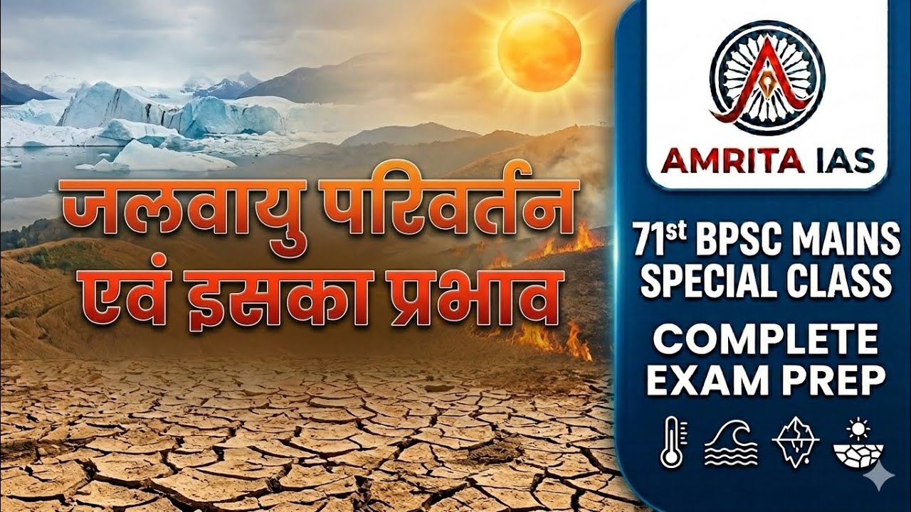 जलवायु परिवर्तन: कारण एवं प्रभाव #bpscmains #71stbpscmains #upsc #upsc 