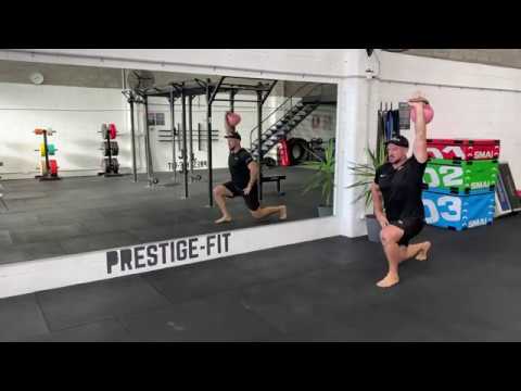Kettlebell Single Arm Overhead Walking Lunge - YouTube