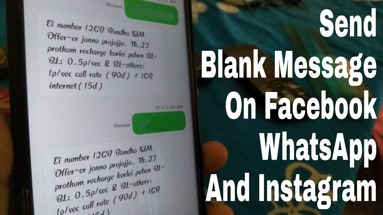 Send Blank Text Message On Facebook, Whatsapp & Instagram