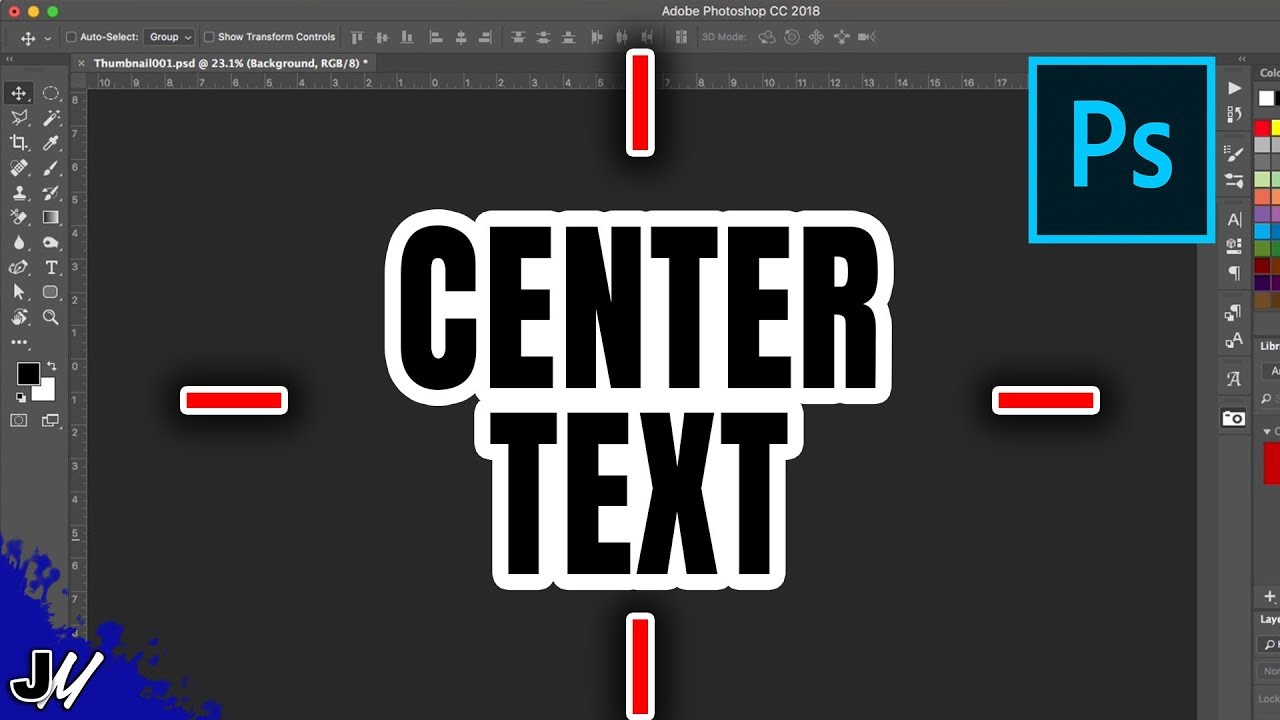 How to Center Text in Photoshop  