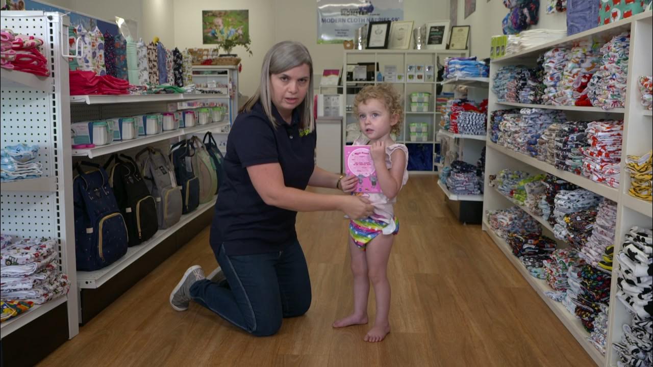 Fitting a cloth nappy standing child YouTube