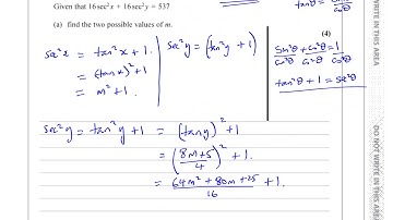 EDEXCEL IAL C34  JAN 2019 Q5   Trig Identities