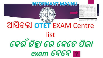 OTET EXAM CENTRE LIST OUT.....Check your exam City and Location 