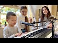 3-year-old Leo Protsenko is playing piano and singing
