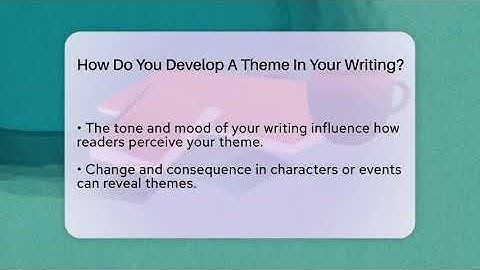 How Do You Develop A Theme In Your Writing? - The Prose Path