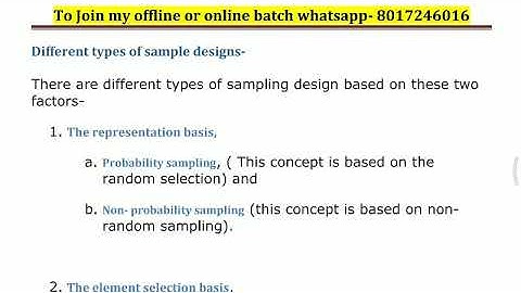 Types of sampling | Part 1 | Research methodology | UGC NET