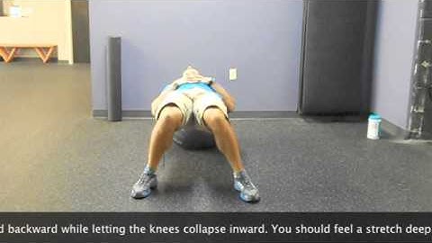 Stability Ball Hip Internal Rotation Mobility Drill