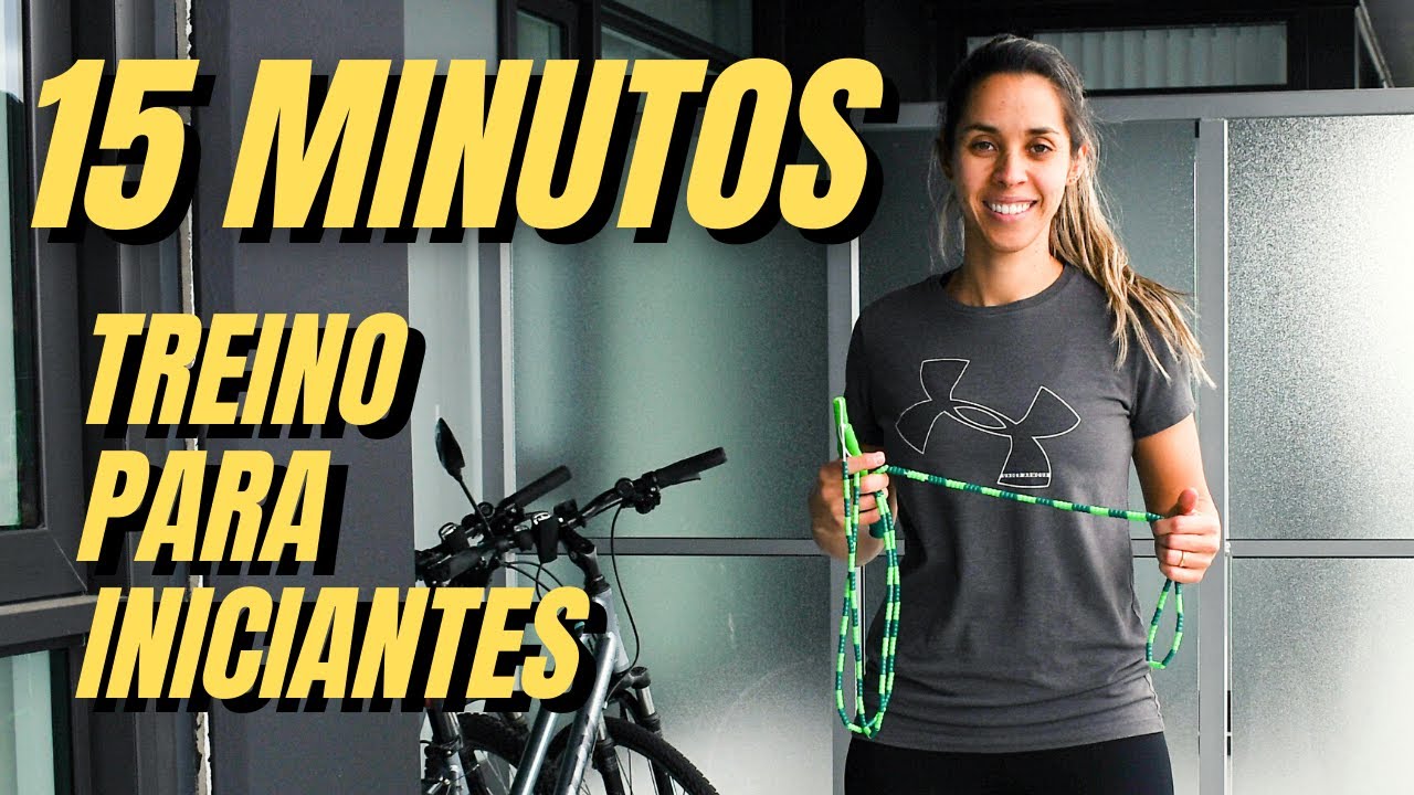 TREINO DE 15 MINUTOS PARA INICIANTES - Pulando corda para emagrecer em