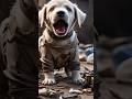 The poor puppy was made fun of by his friends because he had cheap toy robot