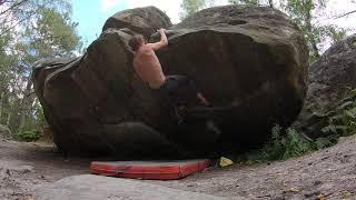 la grande marche, 7a+, Canche aux merciers, Fontainebleau