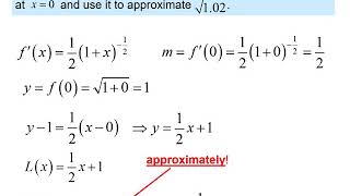 Calc 4.5 Linear Approximations and Differentials