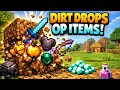 Minecraft But Dirt Drops OP Items 😱