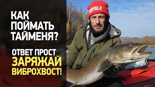 Как поймать тайменя? Ответ прост Виброхвост!) Рыбалка в Монголии!