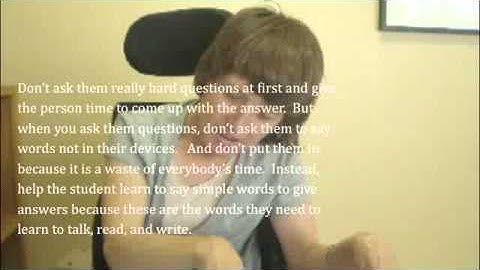 Advice to Teachers from People Who Use AAC