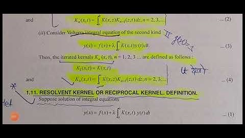 WHAT IS ITERATED KERNEL OF FREDHOLM VOLTERRA INTEGRAL EQUATION BSC MSC CSIR  MATHEMATICS CUCET PG UG