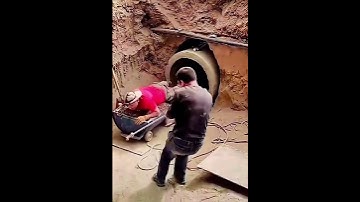 Amazing installing concrete pipe underground in simple way