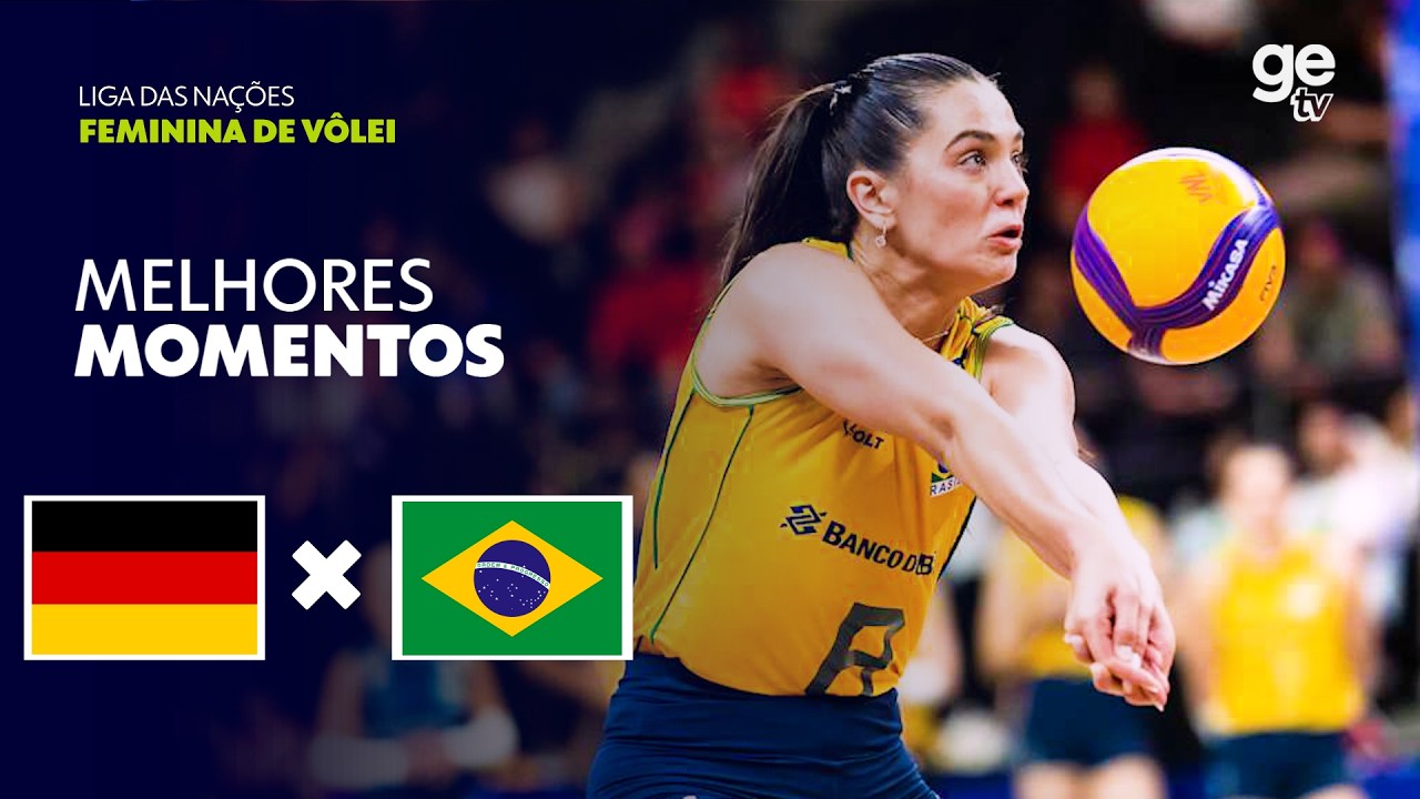 ALEMANHA 3 X 2 BRASIL | MELHORES MOMENTOS | LIGA DAS NAÇÕES FEMININA DE VÔLEI 2026 | ge tv