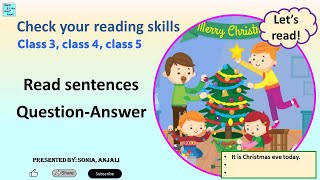 Reading comprehension Christmas eve English unseen passage with questions and answers