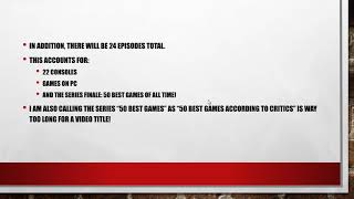 50 best games per console progress report