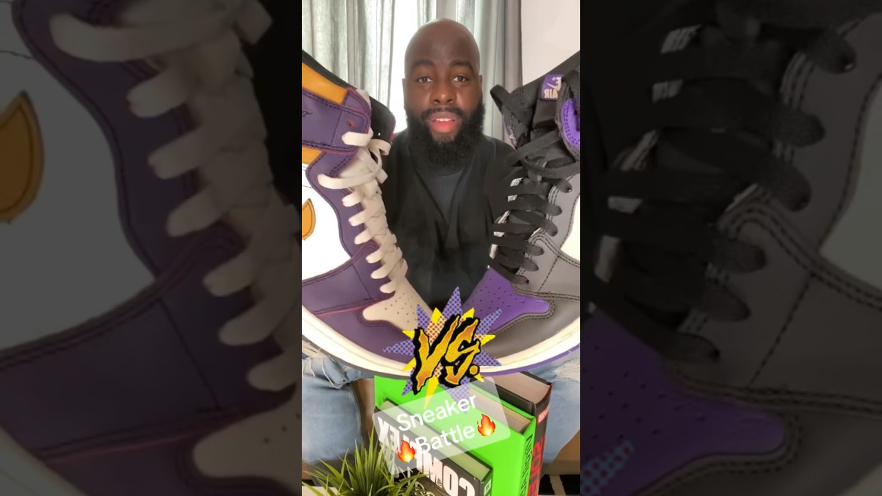 Sneaker Battle Jordan 1 High SB LA to Chicago VS Jordan 1 High Court Purple 