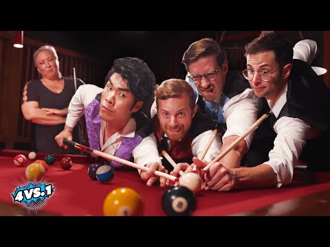 Can 4 Guys Beat A Professional Pool Player?