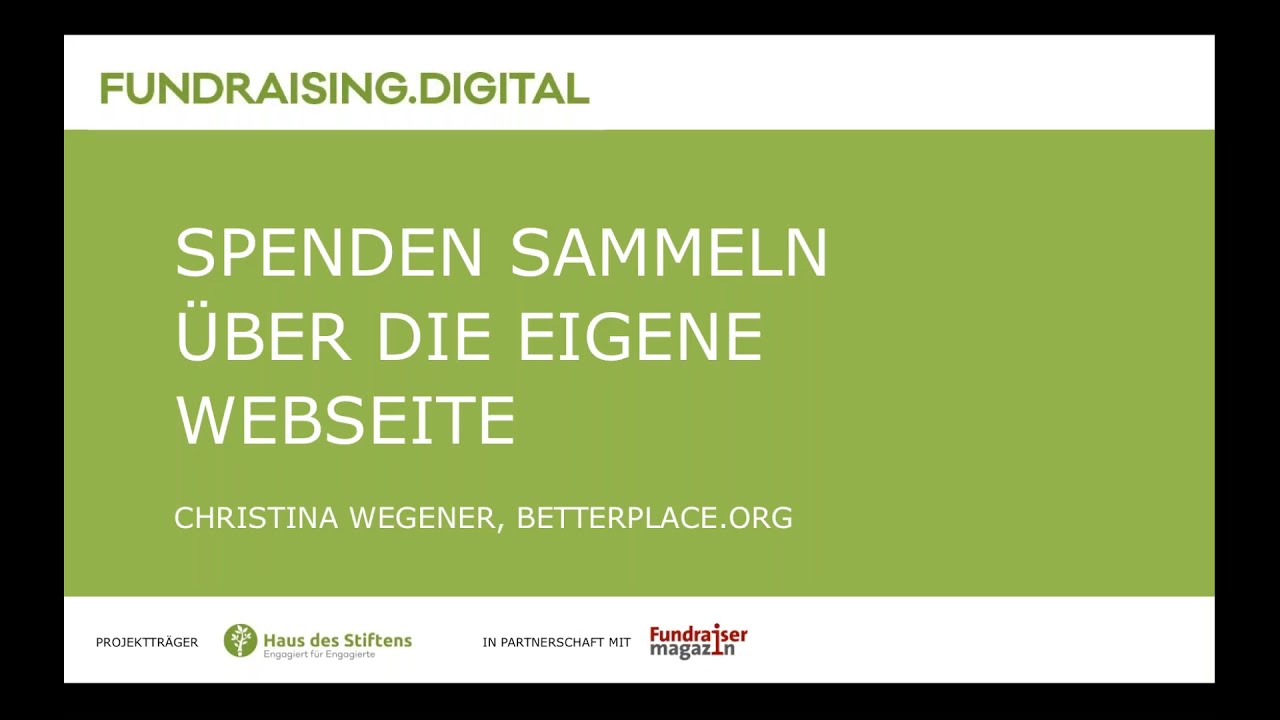 "Spenden sammeln über die eigene Website" - Haus des Stiftens