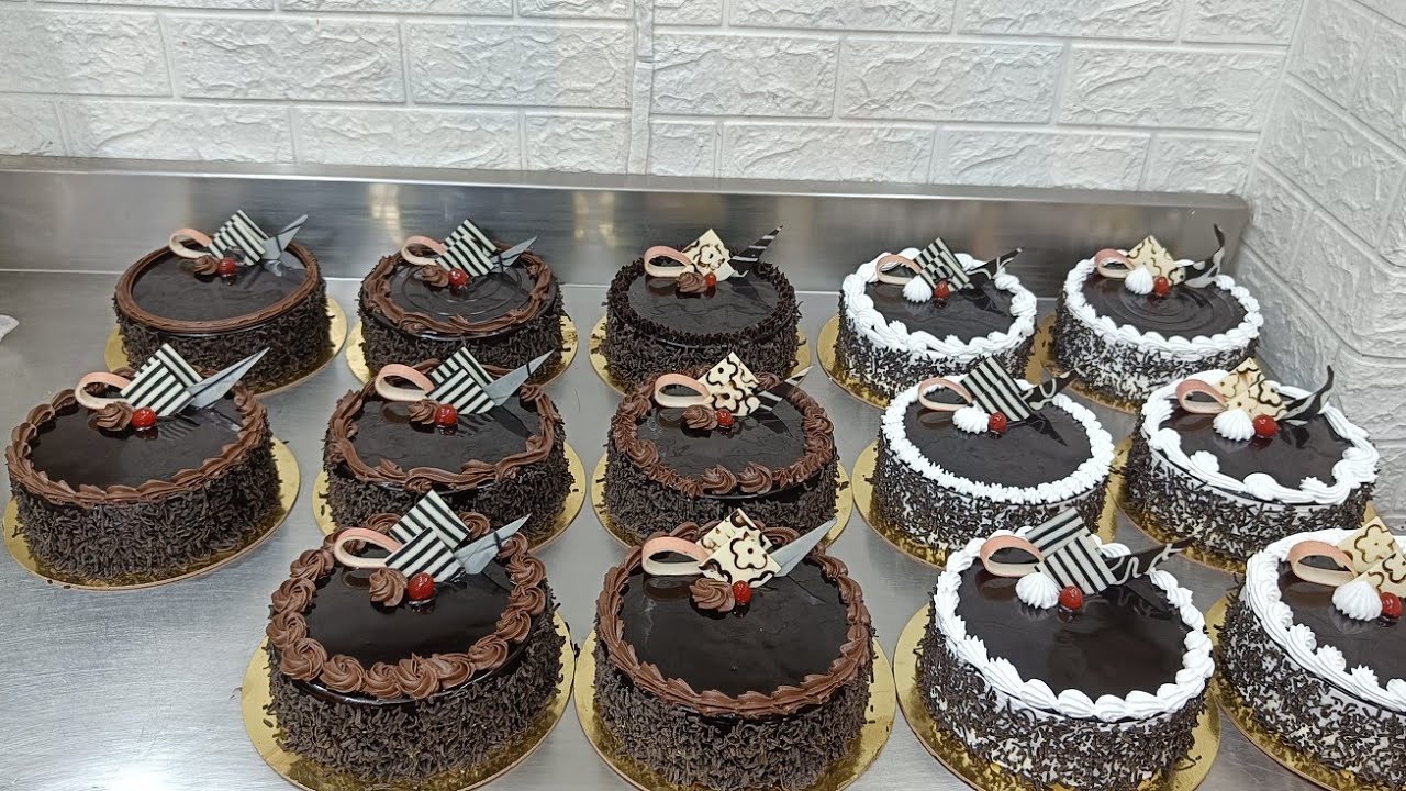 Black forest cake design half kg round live video 