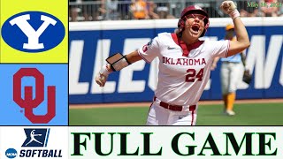 BYU vs Oklahoma softball FULL GAME  | May 10,2024 | College Softball 2024 | Big 12 Tournament