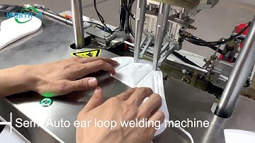 Semi Automatic face mask making machine with ear loop welding and edge sealing machine