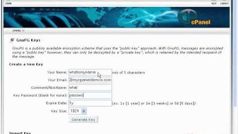 cPanel X3 GnuPg Keys