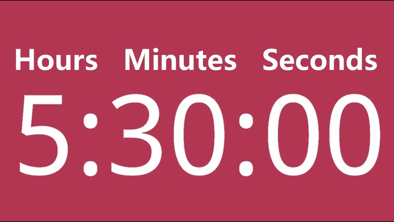 5 Hour 30 Minute Countdown Timer | Silent Focus & Study Timer ...