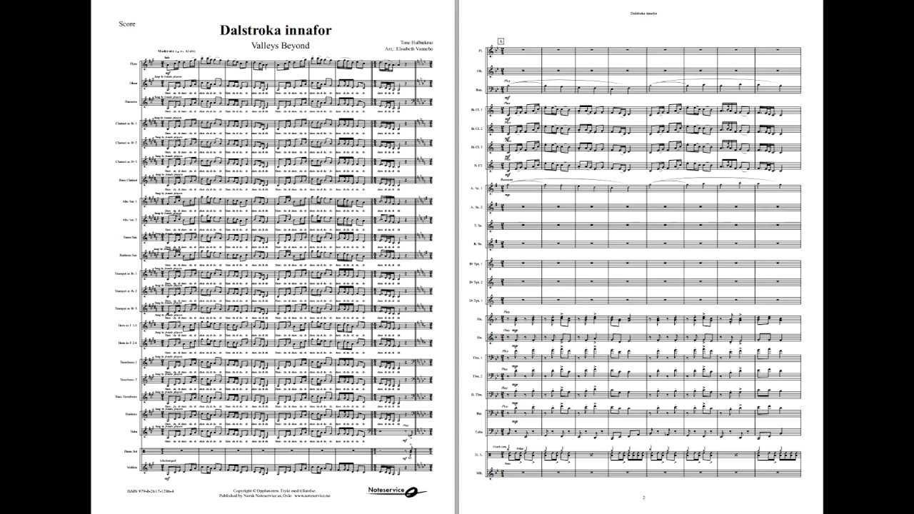 Dalstroka innafor - Concert Band, Grade 4 arr: Vannebo - YouTube Noteservice Band Music