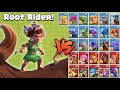 Max root rider vs every th16 troops  clash of clans