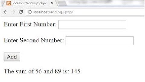 HTML FORM SIMPLE ADDITION USING PHP SCRIPT  |  PHP TO ADD TWO NUMBERS USING HTML FORM