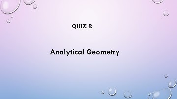 Analytical Geometry---Quiz 2
