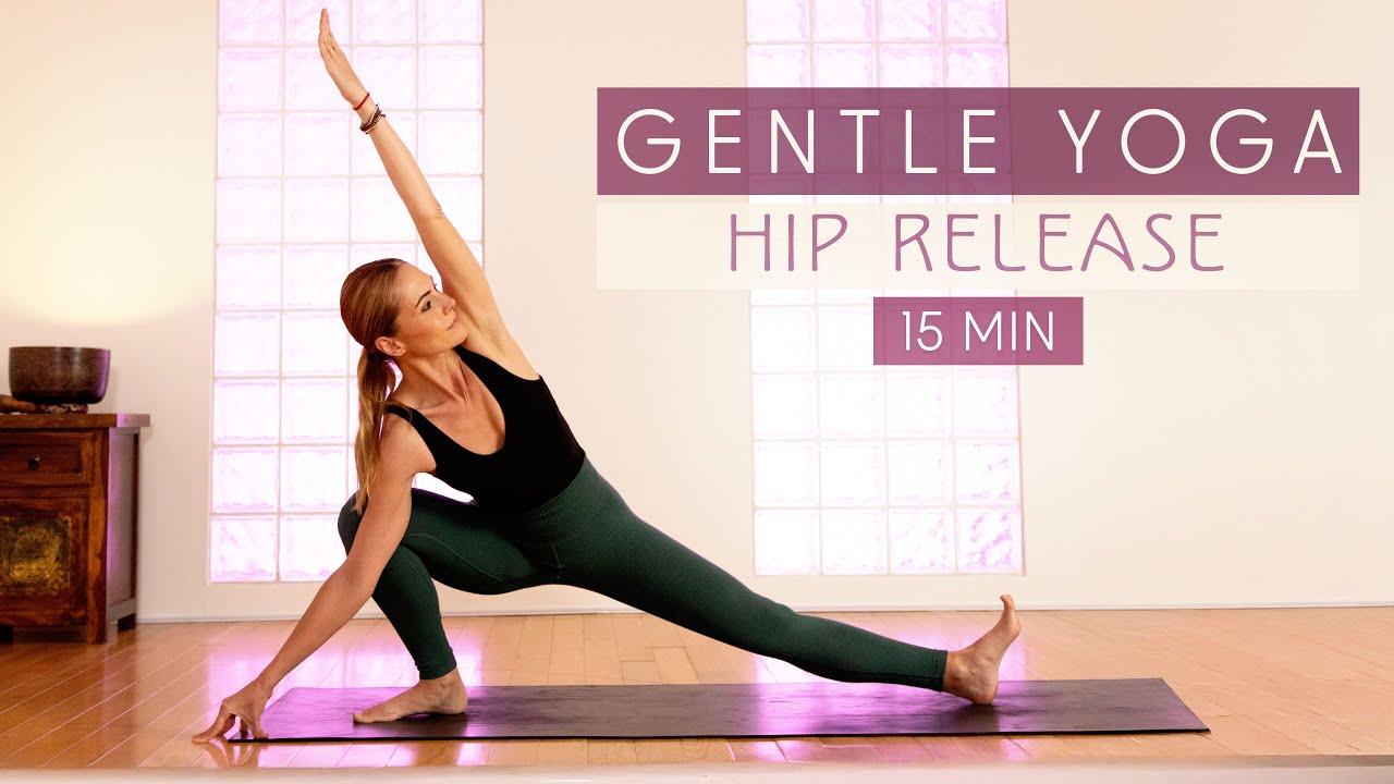 15 Min Slow Flow Yoga for Tight Hips & Lower Back - YouTube