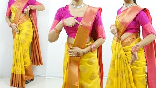 Banarasi silk saree draping tutorial for wedding & party | Sari draping guide | New saree