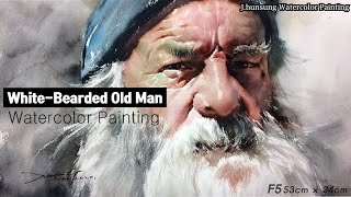 Watercolor portrait painting │ 인물수채화 초상화 수채화 │whitebearded old man