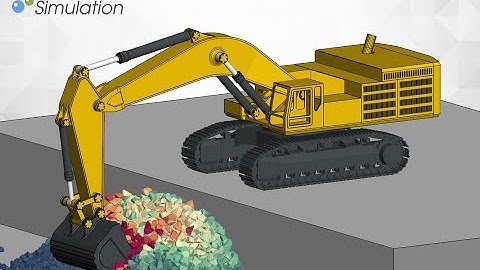 Simulation of a Bucket Excavator motion with DEM-MBD